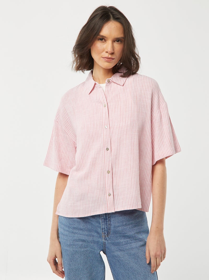 Chemisier oversize en lin ROSE - Kiabi