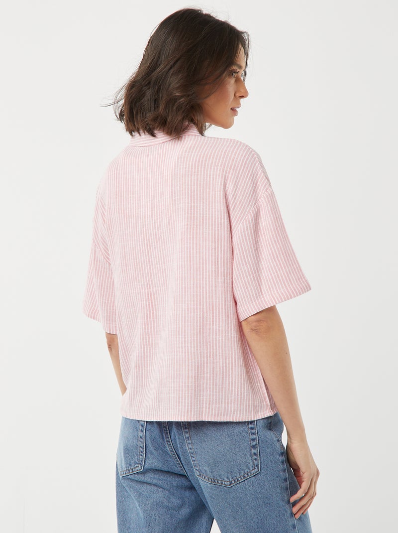 Chemisier oversize en lin ROSE - Kiabi
