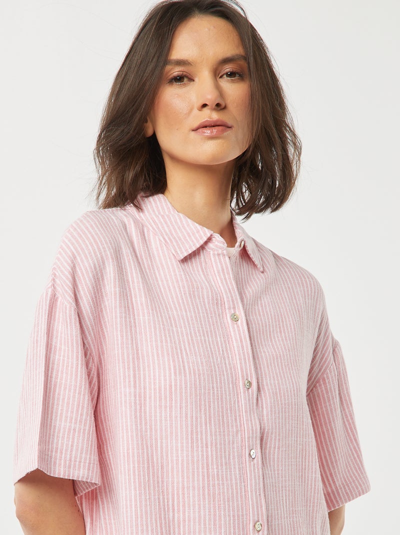 Chemisier oversize en lin ROSE - Kiabi
