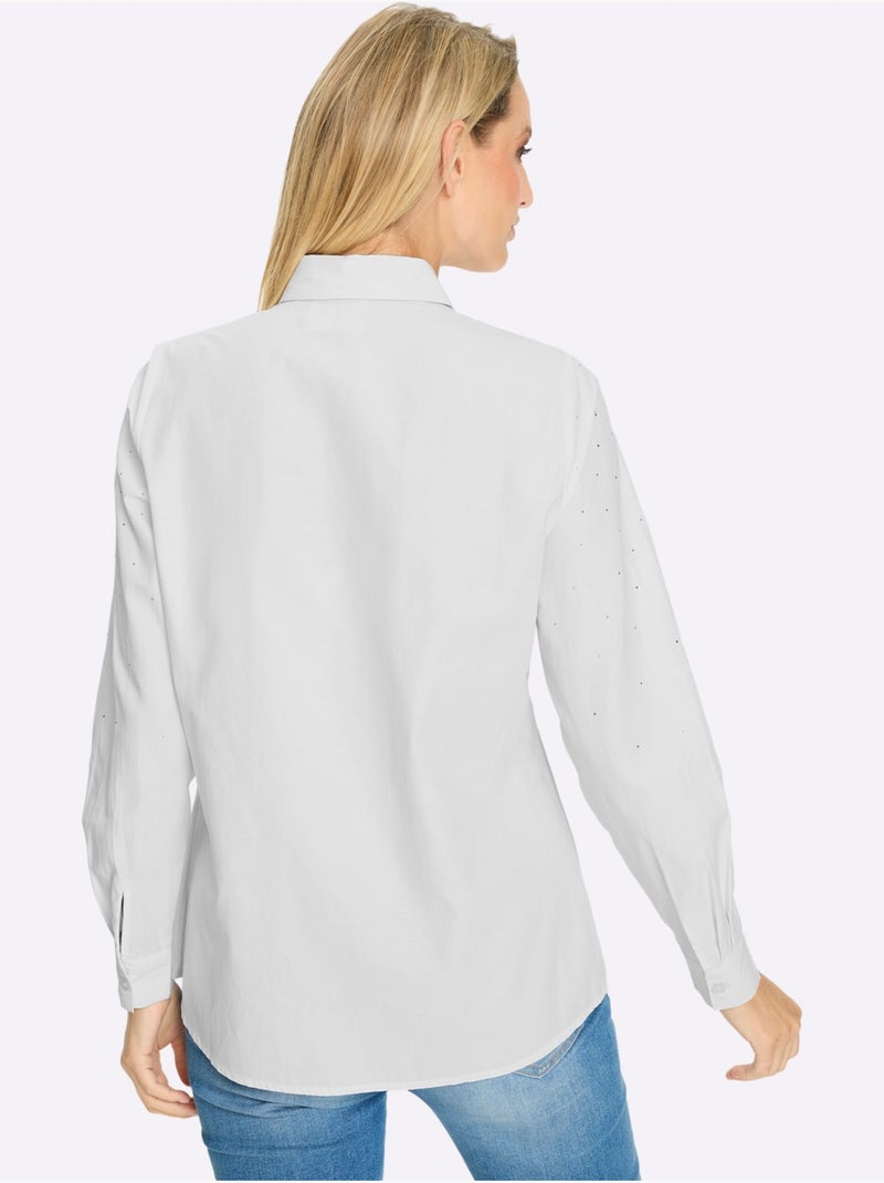 Chemisier Petites Pierres Brillantes Fantaisie - Taille Standard - Helline Blanc - Kiabi