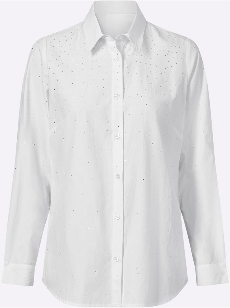 Chemisier Petites Pierres Brillantes Fantaisie - Taille Standard - Helline Blanc - Kiabi