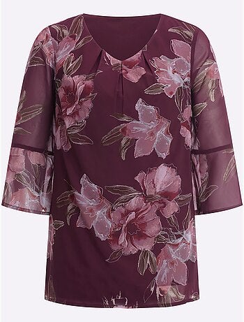 Chemisier Plis Affinants à L'encolure - Taille Standard - Moda Vilona