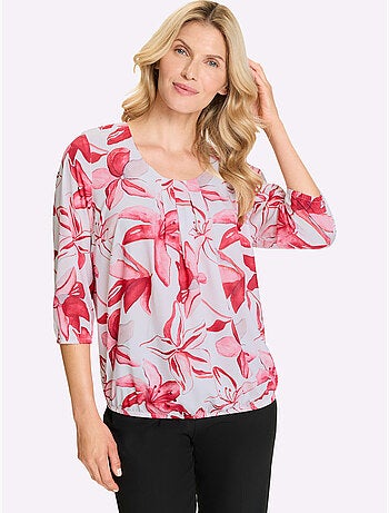 Chemisier Plis Affinants à L'encolure - Taille Standard - Moda Vilona