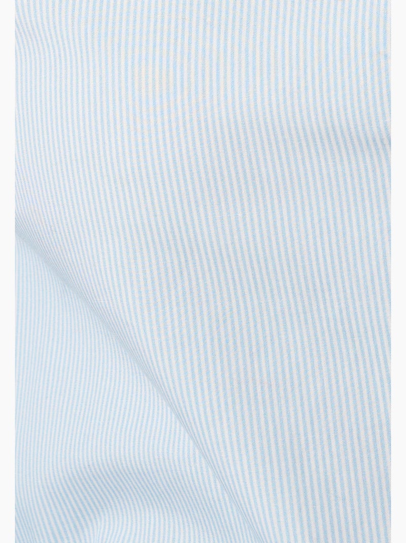 Chemisier popeline rayée pur coton - damart Bleu - Kiabi