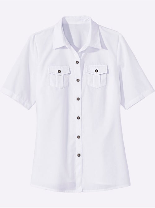 Chemisier pratique avec col chemise et poches poitrine - Taille standard - Moda Vilona - Kiabi Chemisier pratique avec col chemise et poches poitrine - Taille standard - Moda Vilona - Kiabi