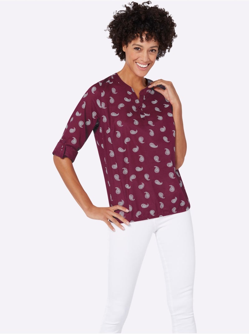 Chemisier pur coton - taille standard - witt Rouge - Kiabi