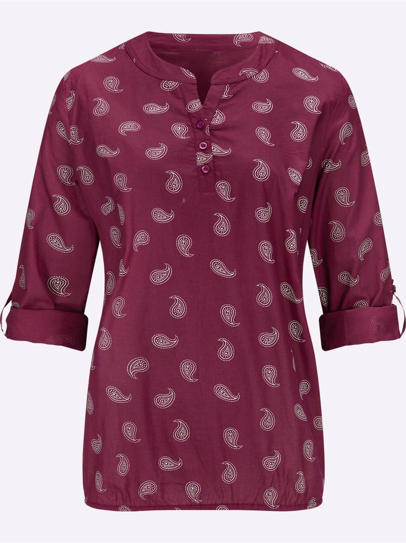 Chemisier pur coton - taille standard - witt Rouge - Kiabi