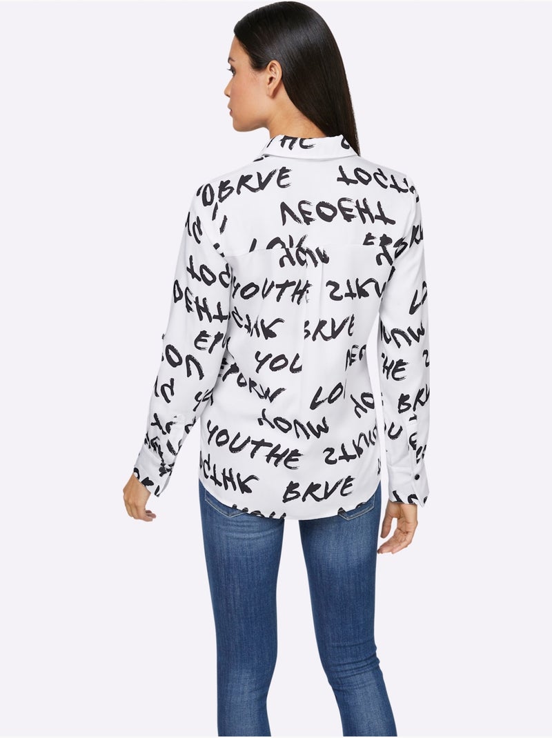 Chemisier Pur Lyocell - Taille Standard - Helline Blanc Noir - Kiabi