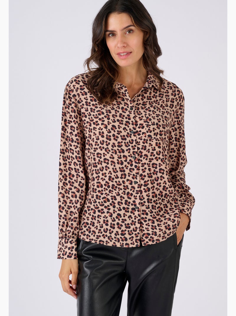 Chemisier pure viscose - Damart Marron - Kiabi