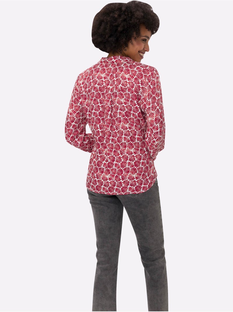 Chemisier Pure Viscose - Taille Standard - Helline Blanc Rouge - Kiabi