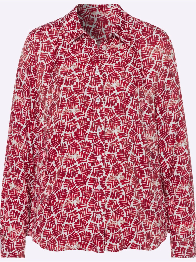 Chemisier Pure Viscose - Taille Standard - Helline Blanc Rouge - Kiabi