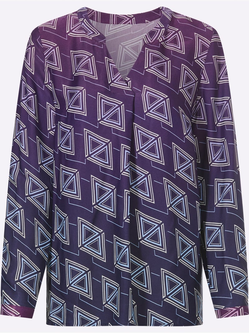 Chemisier pure viscose - taille standard - helline Bleu Violet - Kiabi