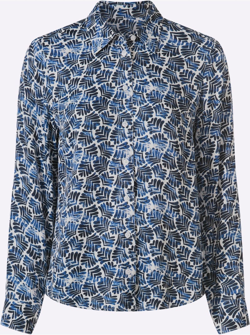 Chemisier Pure Viscose - Taille Standard - Helline Ecru/Marine - Kiabi