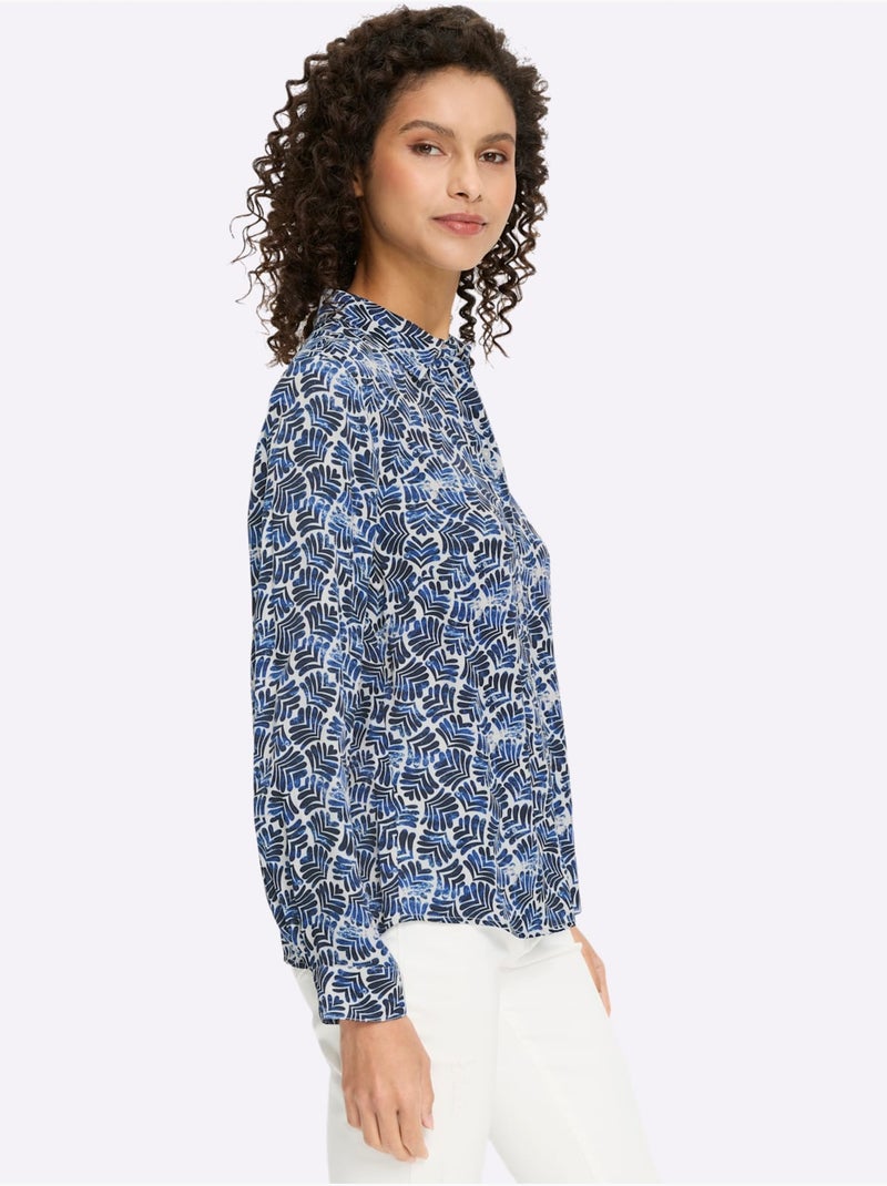 Chemisier Pure Viscose - Taille Standard - Helline Ecru/Marine - Kiabi