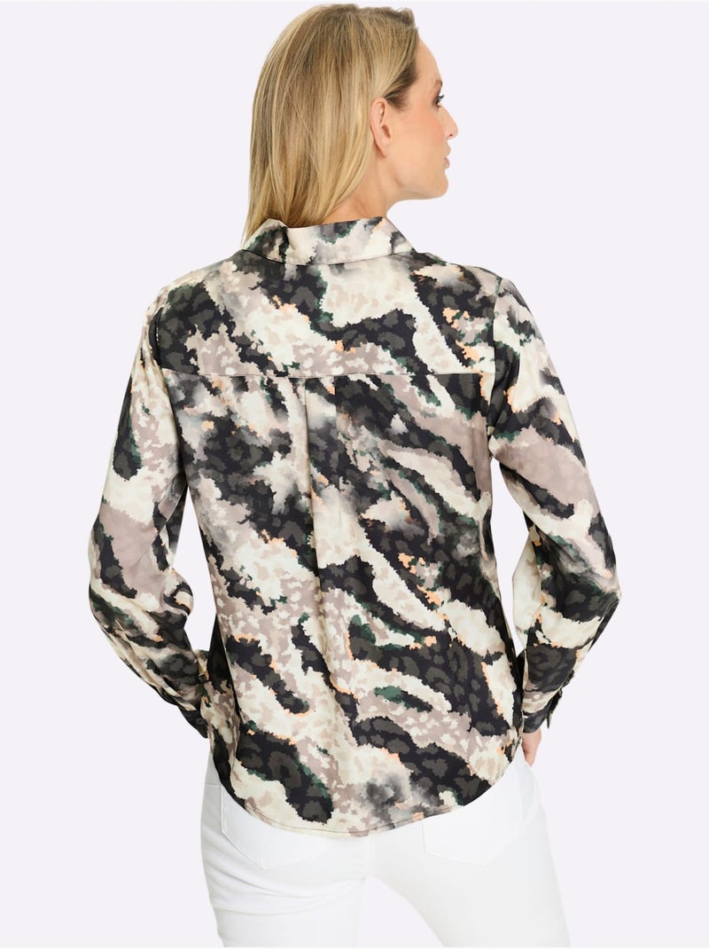 Chemisier Pure Viscose - Taille Standard - Helline Noir Blanc - Kiabi