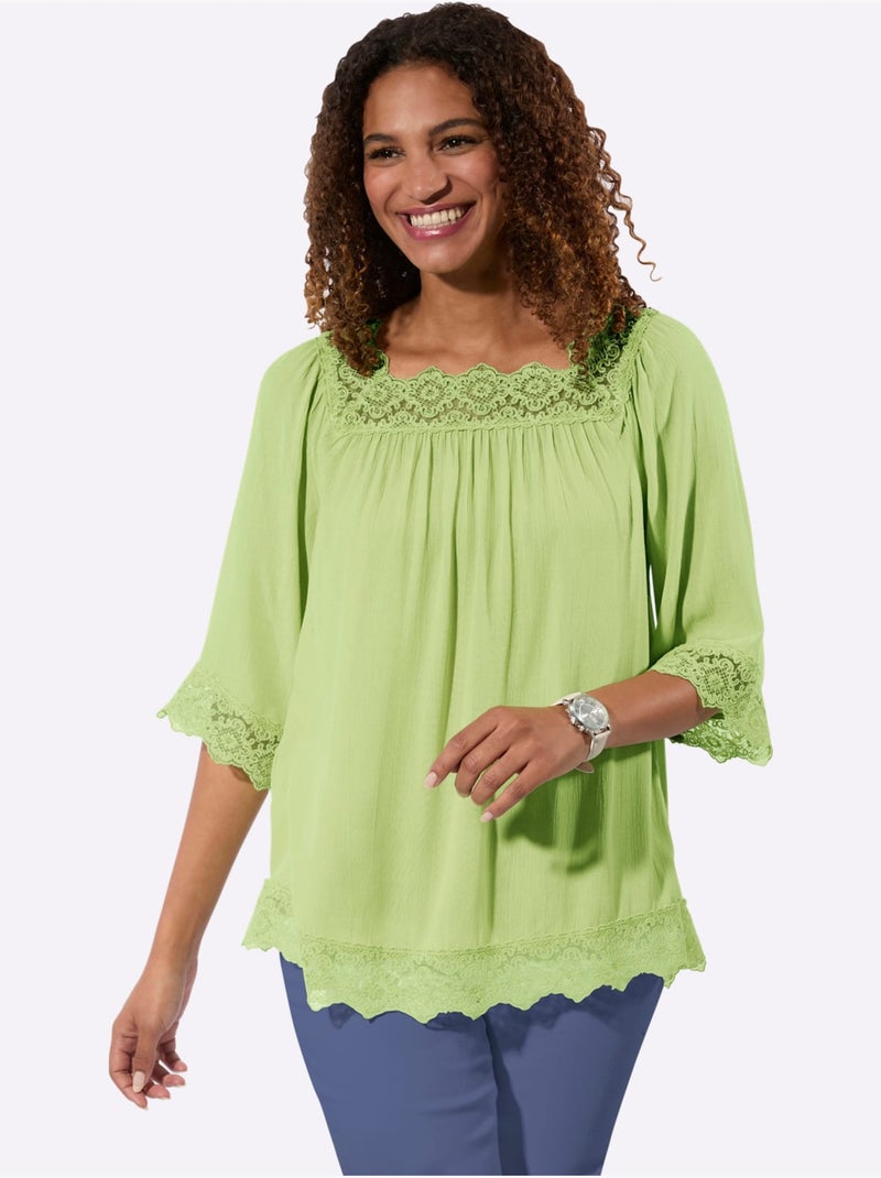 Chemisier Pure Viscose - Taille Standard - Witt Vert tilleul - Kiabi