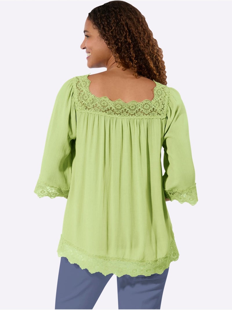 Chemisier Pure Viscose - Taille Standard - Witt Vert tilleul - Kiabi
