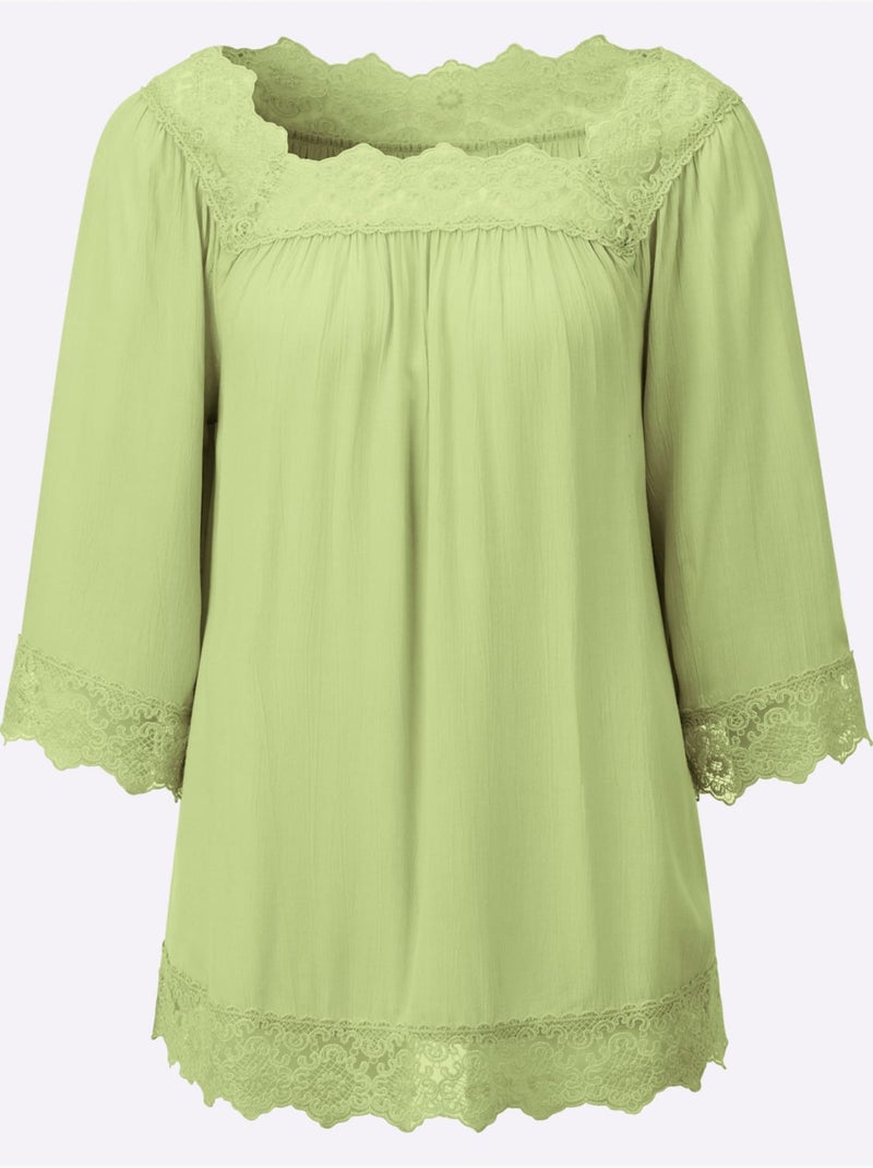Chemisier Pure Viscose - Taille Standard - Witt Vert tilleul - Kiabi
