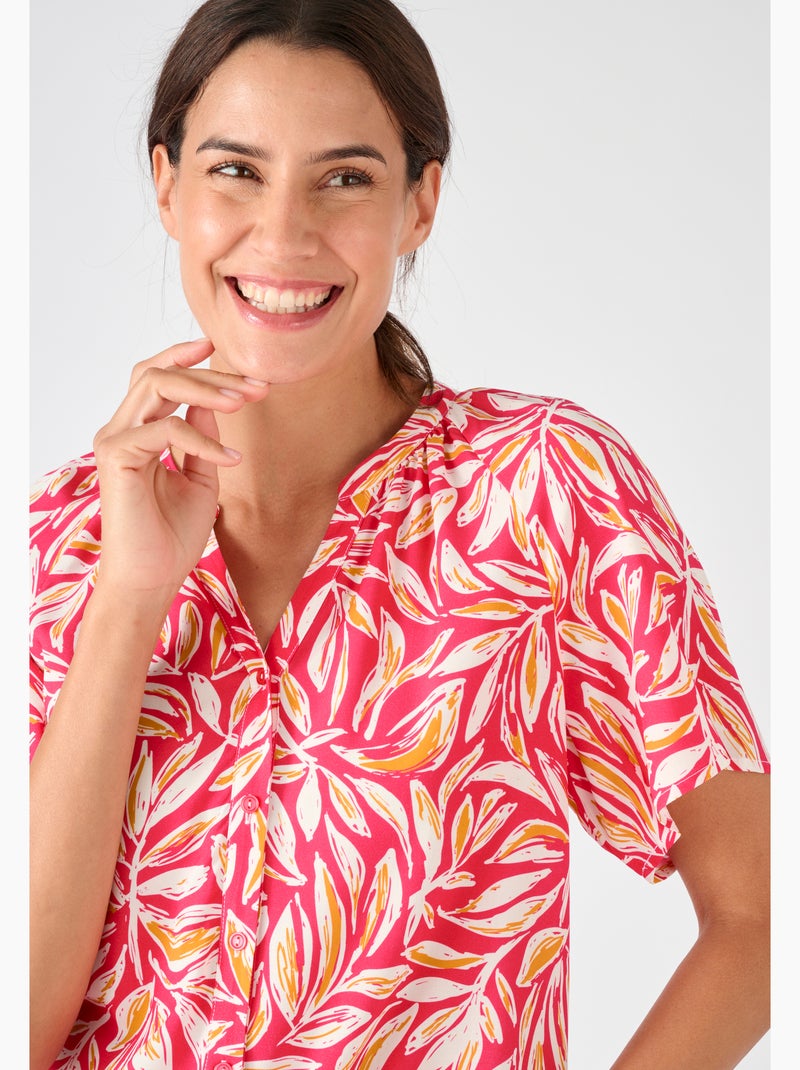 Chemisier pure viscose Climatyl - Damart Blanc - Kiabi