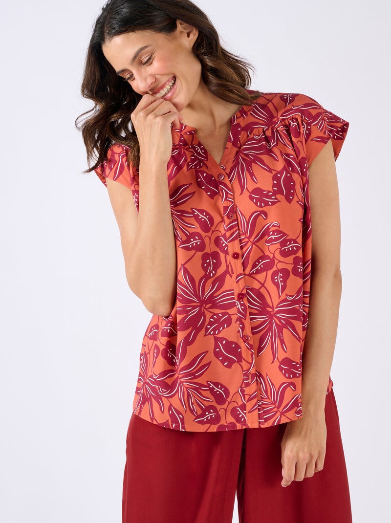 Chemisier pure viscose Climatyl - Damart Orange - Kiabi