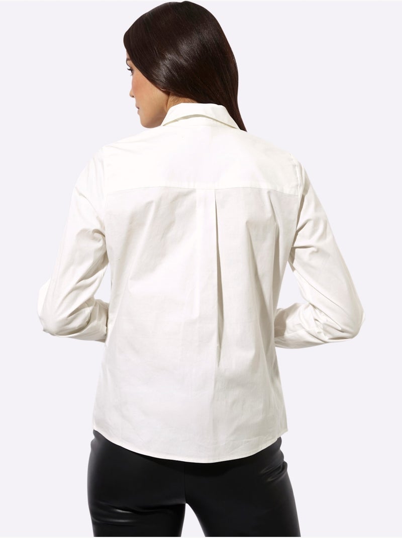 Chemisier qualité coton - taille standard - helline Ecru - Kiabi
