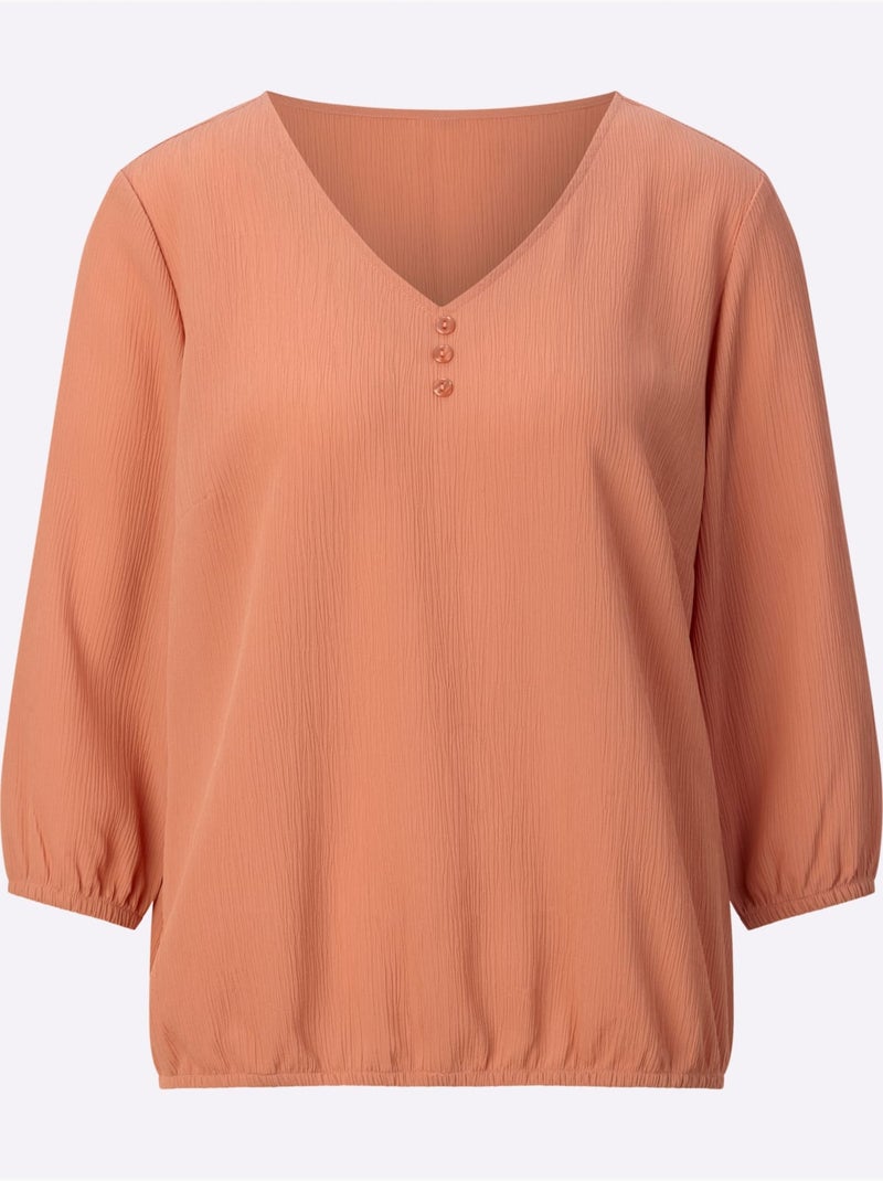 Chemisier Qualité Froissée, Repassage Superflu - Taille Standard - Moda Vilona Orange - Kiabi