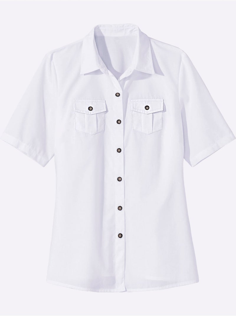Chemisier Qualité Légère, Confortable à Porter - Taille Standard - Moda Vilona Blanc - Kiabi
