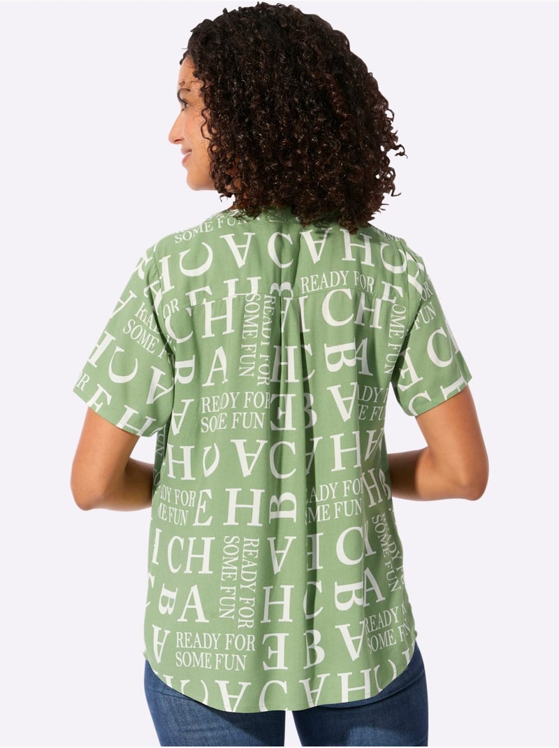 Chemisier Qualité Légère, Confortable à Porter - Taille Standard - Witt Blanc Vert - Kiabi