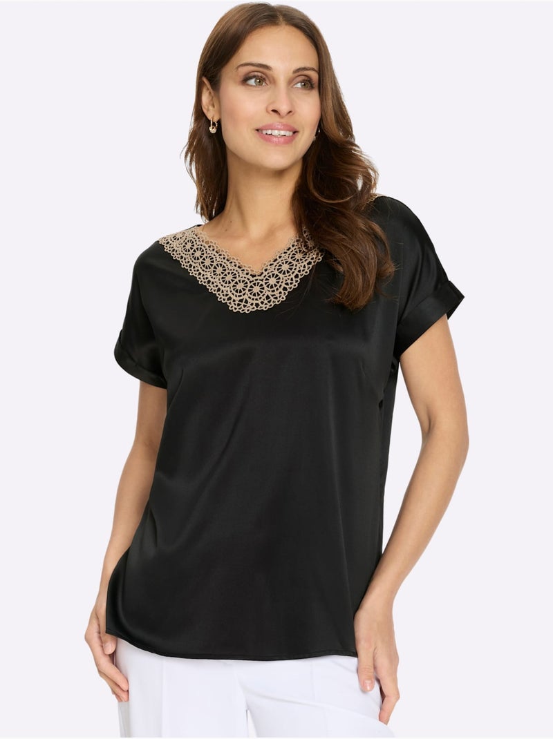 Chemisier Qualité Satin - Taille Standard - Witt Noir - Kiabi