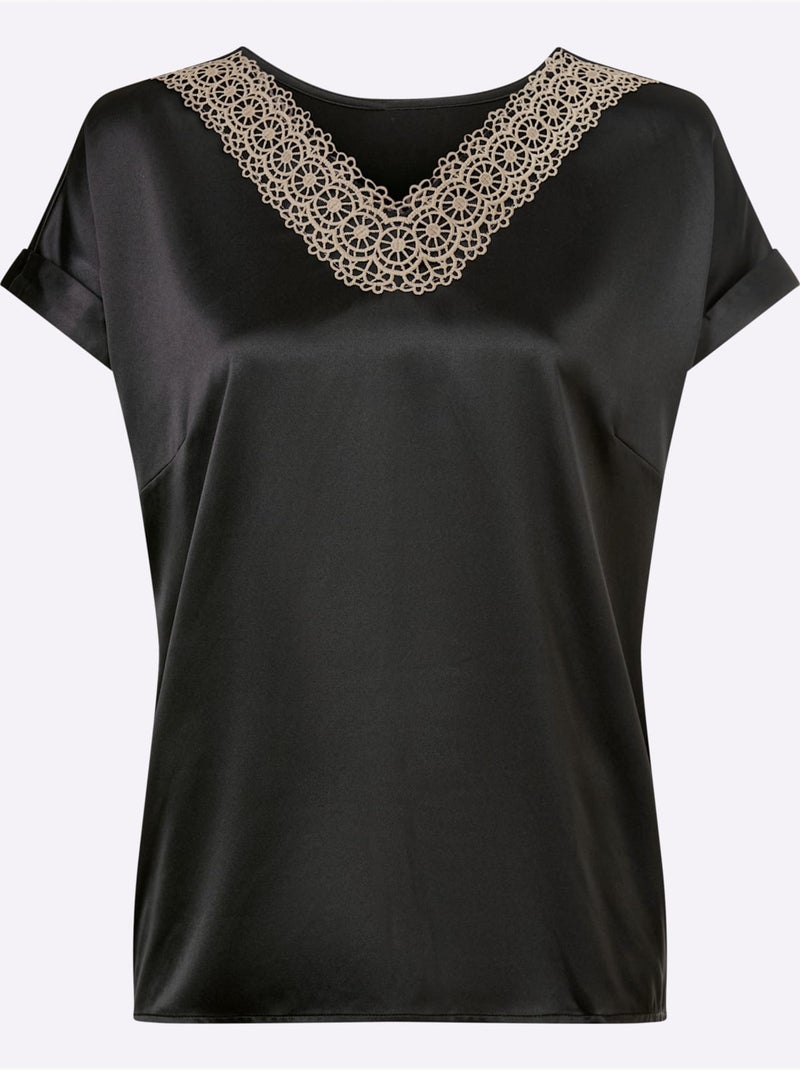 Chemisier Qualité Satin - Taille Standard - Witt Noir - Kiabi