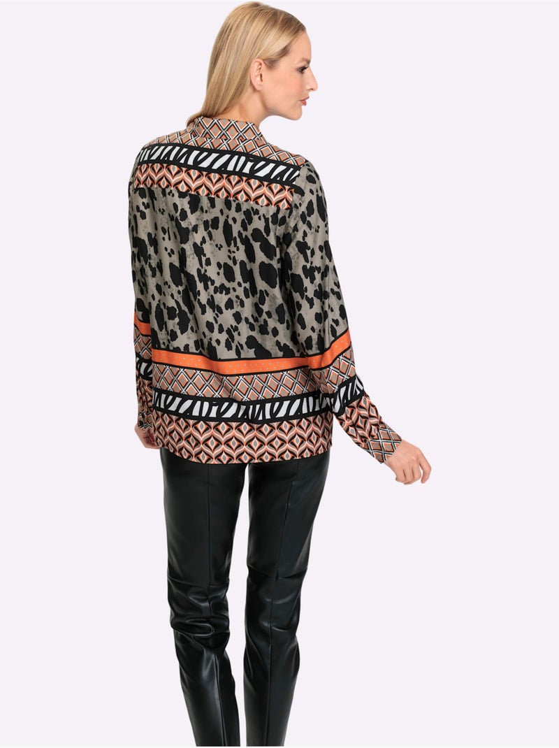 Chemisier Qualité Tissée - Taille Standard - Helline Noir Orange - Kiabi