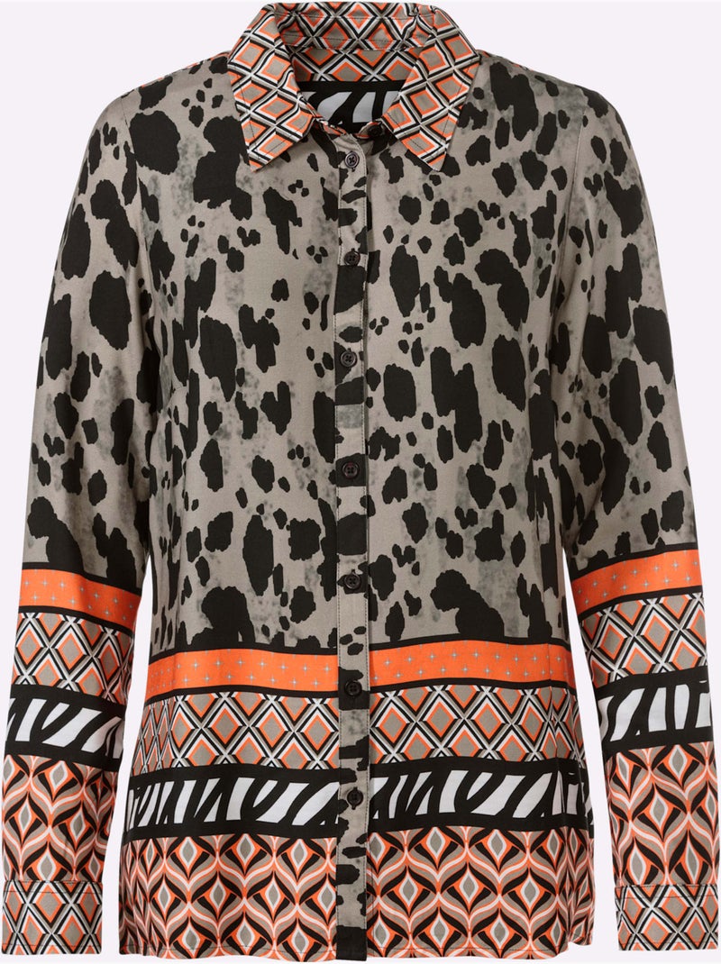 Chemisier Qualité Tissée - Taille Standard - Helline Noir Orange - Kiabi