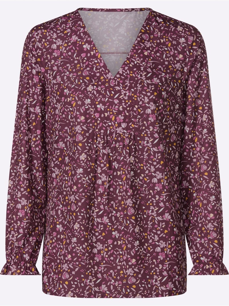 Chemisier qualité tissée - taille standard - moda vilona Bordeaux - Kiabi