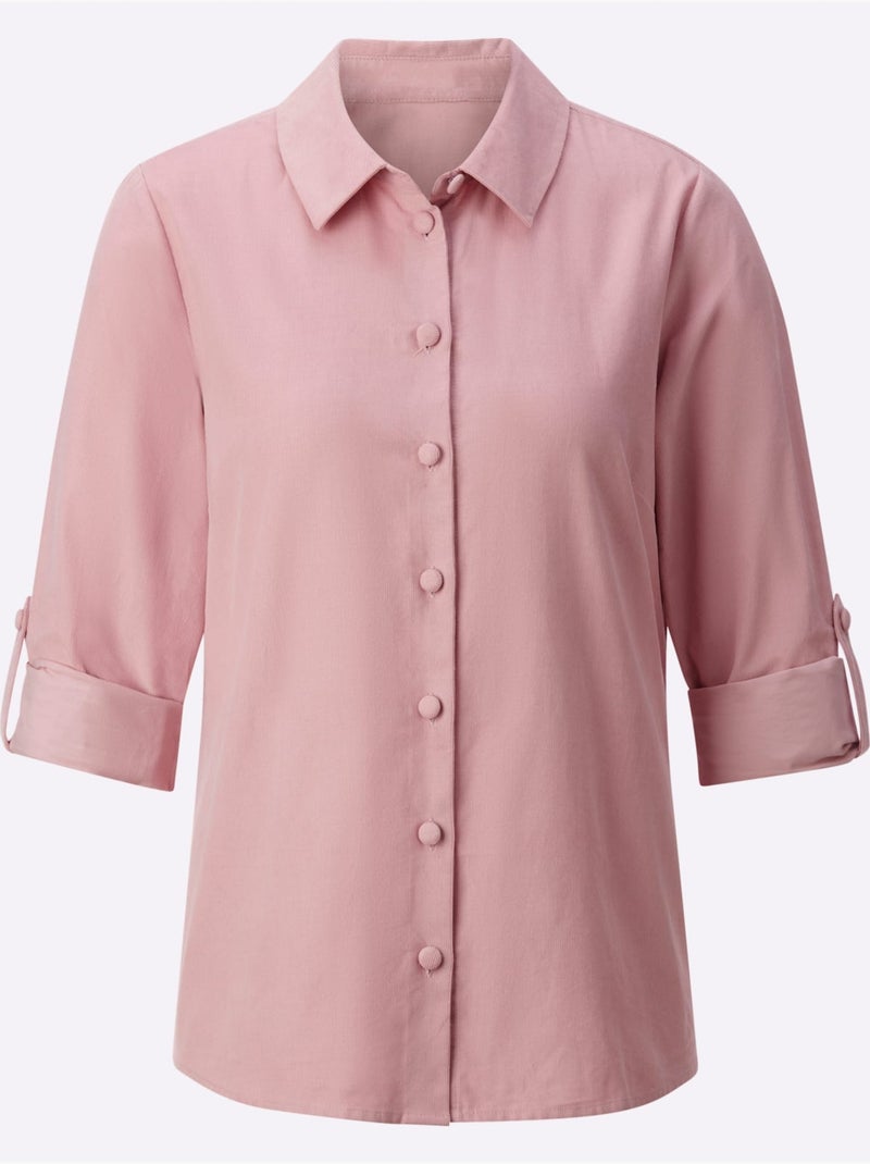 Chemisier Qualité Velours Très Douce - Taille Standard - Witt Rose - Kiabi
