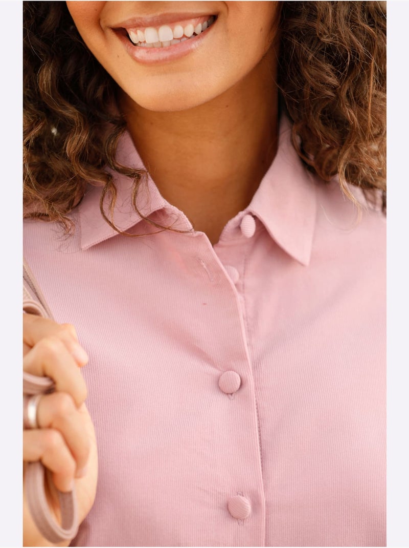 Chemisier Qualité Velours Très Douce - Taille Standard - Witt Rose - Kiabi