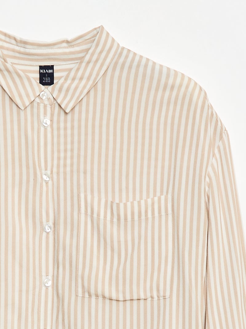 Chemisier rayé - So Easy Beige - Kiabi