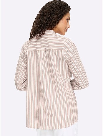 Chemisier rayé 20% lin - taille standard - helline