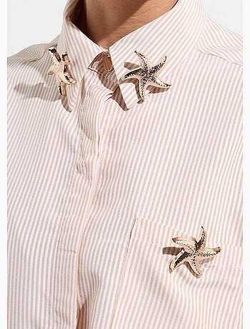 Chemisier rayé + 3 broches métal étoile - AFIBEL