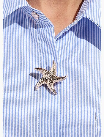 Chemisier rayé + 3 broches métal étoile