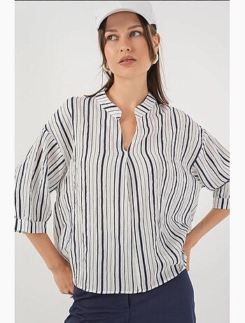 Blouse rayée à col en v bdart