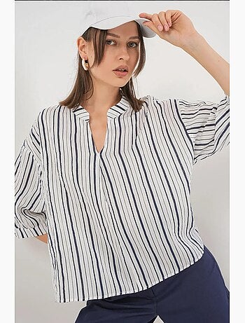 Blouse rayée à col en v bdart