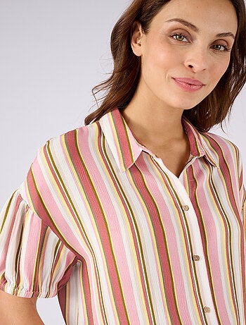 Chemisier rayé en tissu créponné pure viscose - Damart