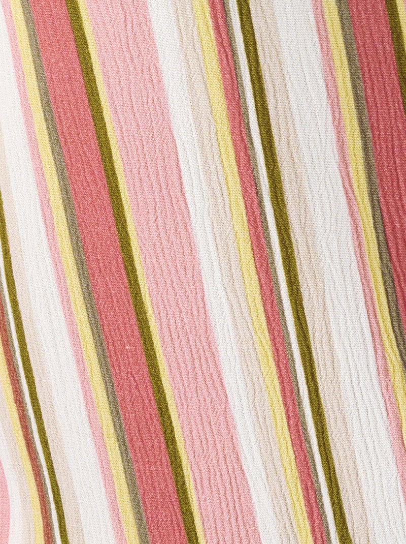 Chemisier rayé en tissu créponné pure viscose - Damart Rose - Kiabi