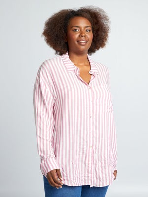 Chemisier Femme En Coton Oxford Cecil - Col Boutonné, Manches Longues, Coupe Féminine