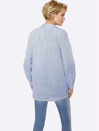 Chemisier Rayé Motif à Rayures Mode - Taille Standard - Moda Vilona