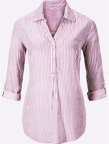 Chemisier Rayé Motif à Rayures Mode - Taille Standard - Moda Vilona