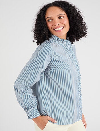 Chemisier rayé popeline pur coton - Damart