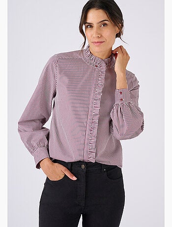 Chemisier rayé popeline pur coton - Damart