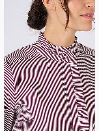 Chemisier rayé popeline pur coton - Damart