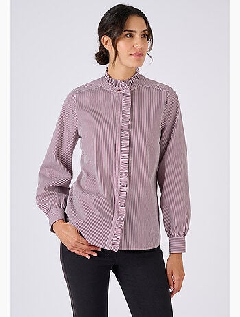 Chemisier rayé popeline pur coton - Damart